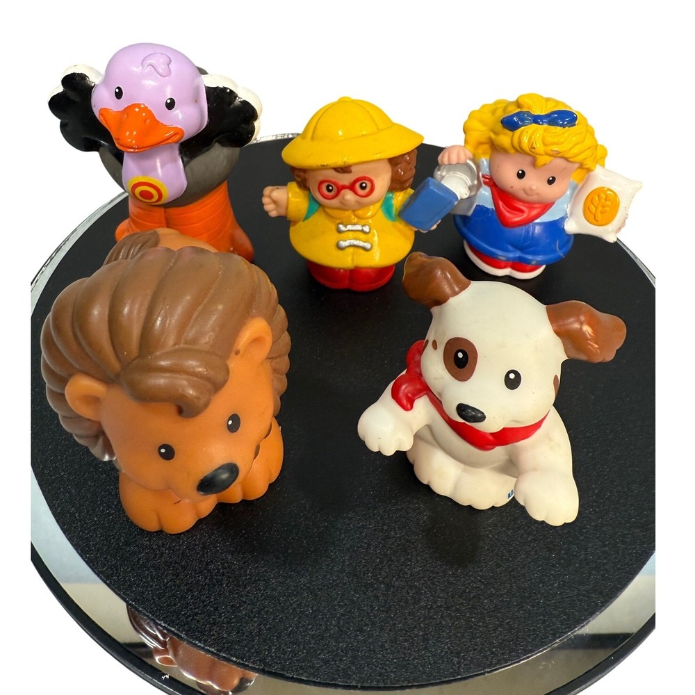 VTG Fisher Price Little People Animal & Figure 5 Lot Lion Dog Ostrich 2001-2007 - Picture 4 of 16